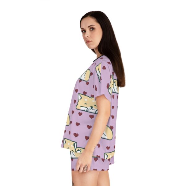 Cute Cat Dog Hearts Love Women's Short Pajama Set - Image 6